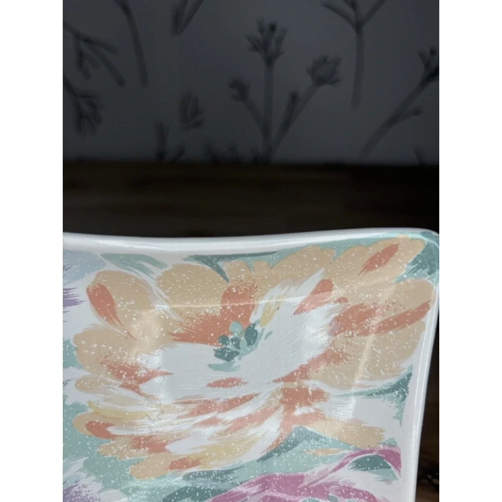VTG EXCELL HOME FASHIONS Floral Rectangular Ceramic Soap Dish 5.5